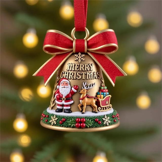 Adornos navideños colgantes, campanas navideñas, adornos navideños colgantes, adornos navideños para exteriores, decoraciones navideñas, decoración navideña