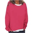 thumbnail image 1 of Staron Hauts à Manches Longues pour Femmes, Couleur Unie, Chemise de Mode d'Automne, Col Rond, Chic, Tunique Ample, Hauts Basiques, Tenue de Bureau Décontractée, Hauts Tendance, T-Shirts, Cadeaux pour Femmes à Moins de 25, 1 of 5