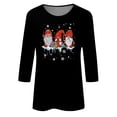 thumbnail image 4 of Meichang Hauts de Noël pour Femmes Manches 3/4 Col Rond T-Shirts Graphiques de Gnomes de Noël Blouse Décontractée des Fêtes T-Shirts en Liquidation Cadeaux de Noël, 4 of 4