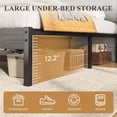 thumbnail image 6 of Isvyn Queen Bed Frame with Rustic Vintage Wood Headboard and Footboard,Metal Support,Grey, 6 of 8