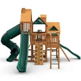 thumbnail image 6 of Gorilla Playsets Empire Wooden Swing Set with 2 Solar Wall Lights, Monkey Bars, and 3 Slides, 6 of 19