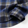 thumbnail image 6 of Kaemgyyd Men's Jackets Long Sleeve Casual Plaid Shacket Button down Collar Overshirt with Pockets（Dark Blue,XX-Large）, 6 of 6