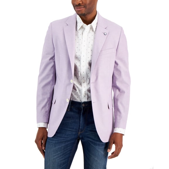 Nautica Mens Modern fit Cotton Sport Coat Blazer 46 L Purple Solid