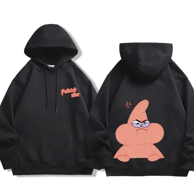 Animation Spongebob Squarepants Cartoon Polyester Sweater for Autumn and Winter Thin or Fleeced Long-Sleeved Hooded Sweatshirt