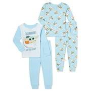 Star Wars The Mandalorian Toddler Boys Cotton Top and Bottoms, 4-Piece Pajama Set, Sizes 2T-5T