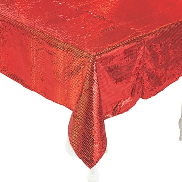 Red Sequin Table Cover 70X70In - Home Decor - 1 Piece