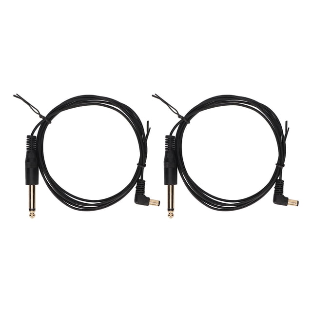 Cable de Clip para tatuaje, interfaz DC, cabezal curvo, transmisión estable, 1,8 m de longitud, 2,2mm de diámetro, Cable negro para máquina de tatuaje, 2 uds.