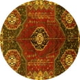 thumbnail image 1 of Ahgly Company Machine Washable Indoor Round Persian Yellow Traditional Area Rugs, 7' Round, 1 of 4