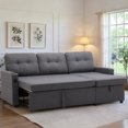 thumbnail image 3 of Convertible Sofa Bed, L Shaped Pull Out Sleeper Couch Bed, 2 in 1 Sleeper Sofa with Storage Chaise, Reversible Sectional Couches for Living Room Office Apartment,Dark grey, 3 of 9
