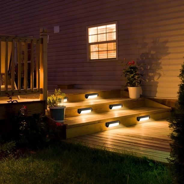 Fiudx Lámpara Solar de Pared para Patio, Luz Exterior con Carga Solar, Lámpara de Noche Portátil, Luz Suave con Protección Ocular, Atenuación Automática, Diseño Multiusos, para Valla de Jardín y Balc