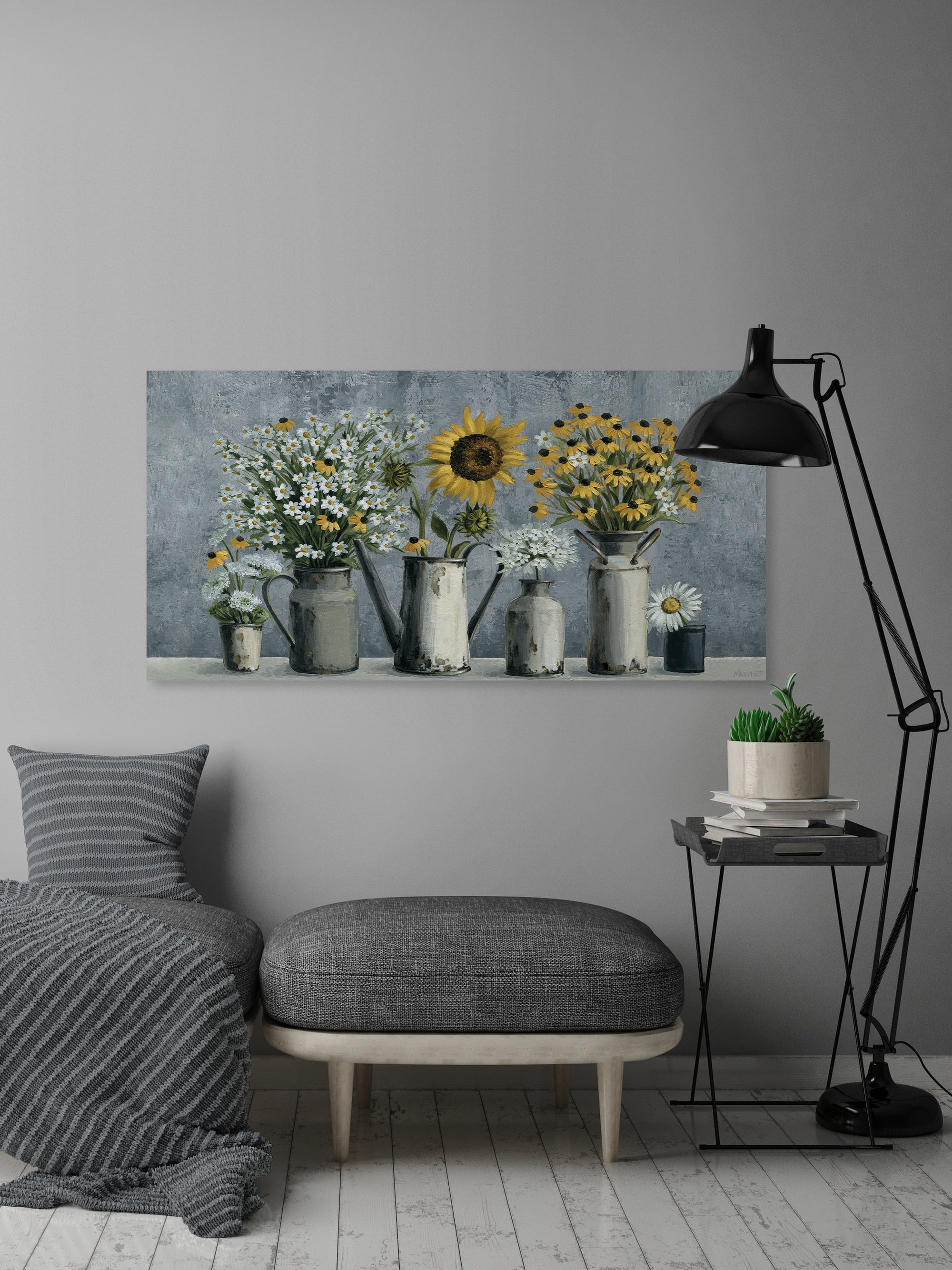 Marmont Hill Eccentric Sunflower Canvas Wall Art, 18" x 36"
