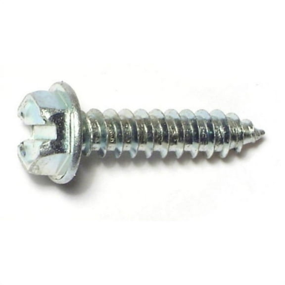 #8 x 3/4" Zinc Plated Steel Slotted Hex Washer Head Sheet Metal Screws SMSHWS-038