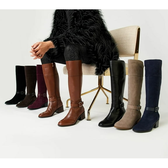 Marc Fisher Medium Calf Leather Tall Shaft Boots - Riley in Cognac Leather 8 M