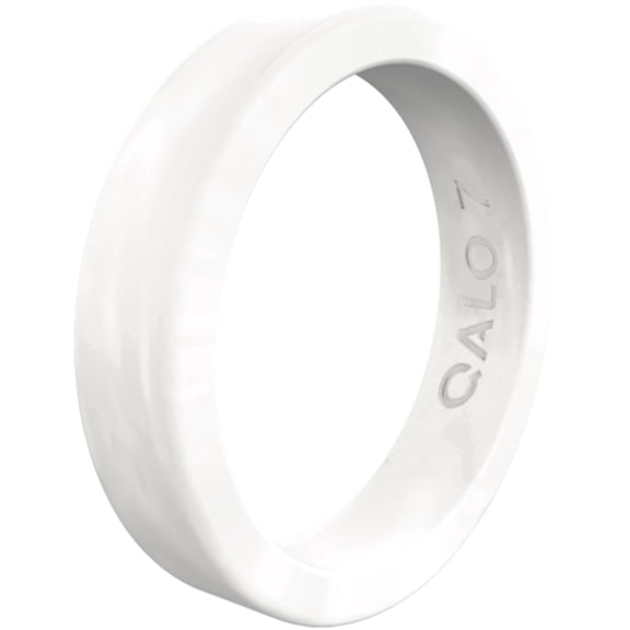 QALO Women's Stackable Rubber Silicone Ring - Pearl Smooth Silicone Ring Size 07