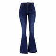 thumbnail image 6 of adviicd Womens Stretchy Low Rise Butt Lifting Flare Jeans Denim Bell Bootcut Pants (Dark Blue, XXL), 6 of 7