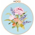 thumbnail image 1 of Yazoeia Beginner Embroidery Kits, Embroidery Starter Kits with Flower Bouquet Patterns, Embroidery Materials Clothes Colored Threads Needles Hoops Instructions S132 One size CJC912-149207, 1 of 9