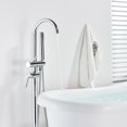 thumbnail image 4 of Chrome Bathtub Floor Mount Faucet Single Handle Mixer Tap 360 Rotation, 4 of 9