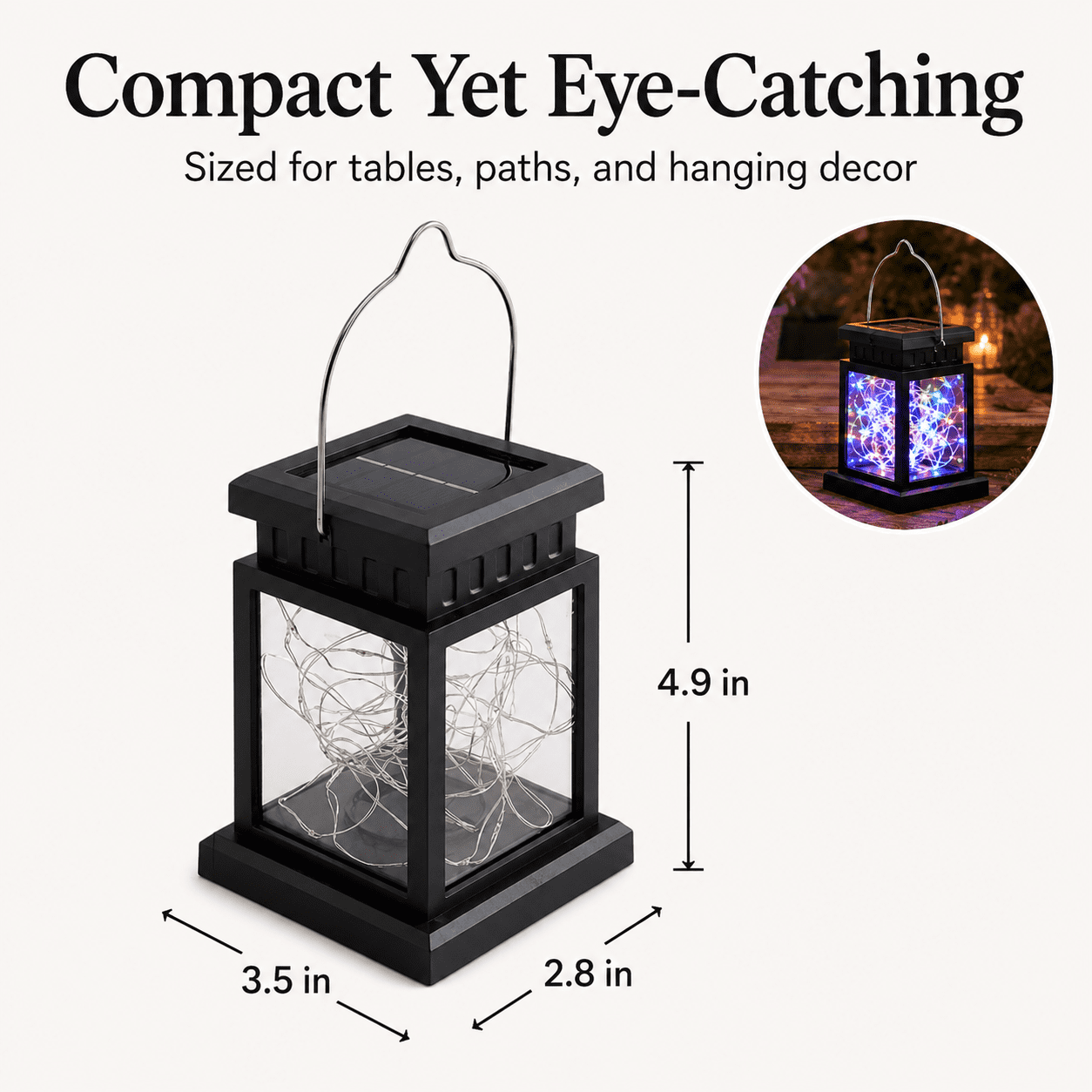 MEHOOM 4 Pack Outdoor Solar Lanterns Colorful, 40 LED Fairy Lights Hanging Decorative Garden Lights, Waterproof Solar Powered Lights for Patio, Yard, Balcony, Christmas Decorations Outdoor