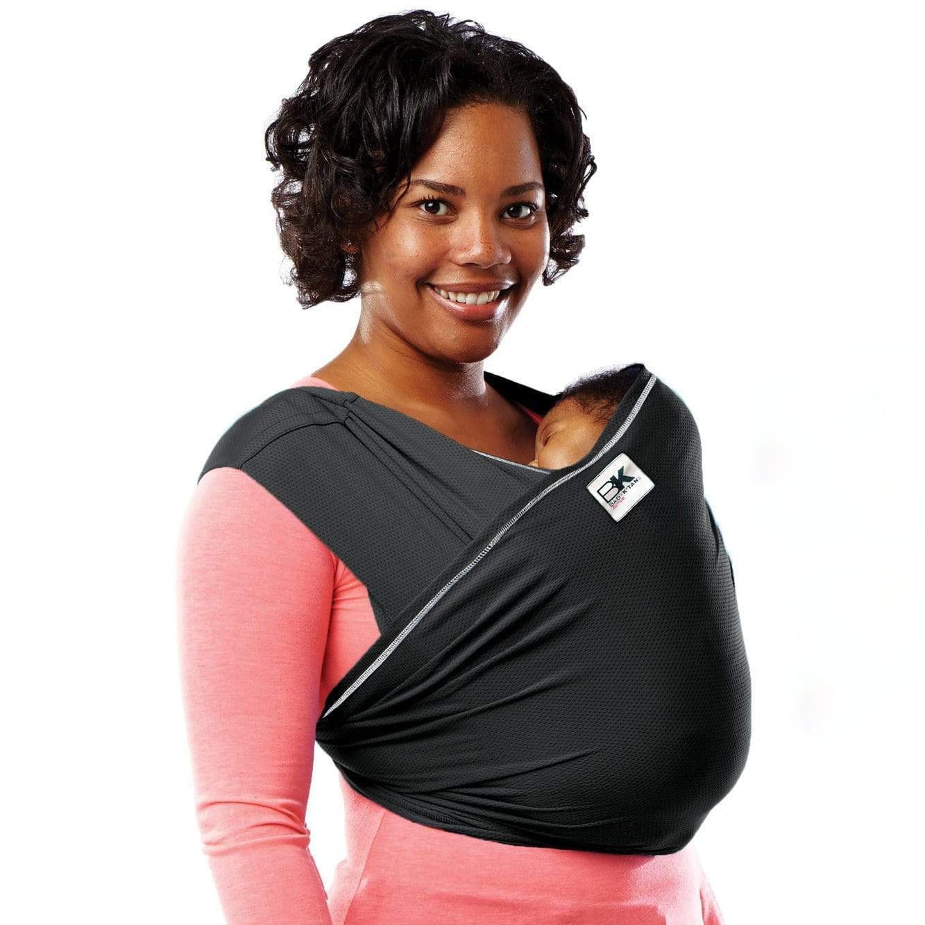 baas Kent medaillewinnaar Baby K'tan Active Baby Wrap Carrier, Infant and Child Sling - Simple Pre- Wrapped Holder for Babywearing - No Tying or Rings - Carry Newborn up to 35  Pound, Black, Small (Women 6-8 /