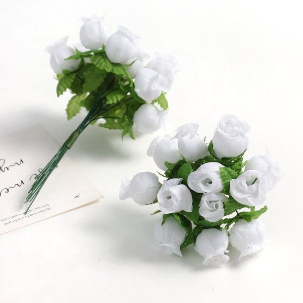 12 unids/lote de ramo de flores artificiales de rosas de seda, flores falsas para decoración del hogar, fiesta de Navidad, decoración de boda, accesorios de corona Tan Jianjun unisex