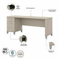 thumbnail image 6 of Bush Furniture Somerset 72" Desk and Hutch with Storage, Sand Oak, 6 of 7