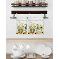 thumbnail image 3 of Spring Gnomes Kitchen Dish Towels for Drying Dishes Set of 2, Botanical Yellow Flowers Leaves Wooden Plank Waffle Weave Microfiber Hand Tea Bathroom Towels Quick Dry & Absorbent Towel 15.7x23.6, 3 of 7