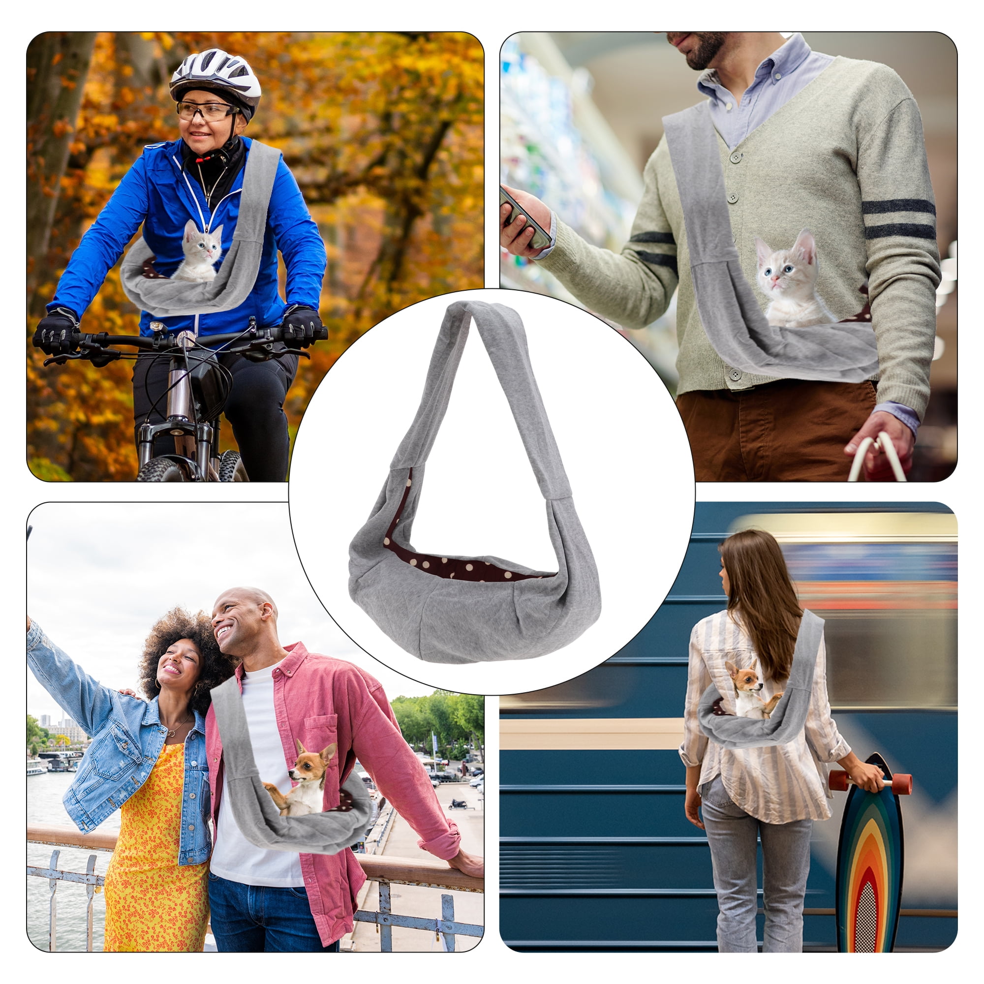 Unique Bargains Pet Sling Carrier for Small Dogs and Cats for Outdoor Activities