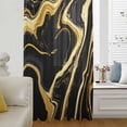 thumbnail image 6 of Black Gold Marble Sheer Curtains 84 Inches Long, Modern Geometric Textured Light Filering Curtains, Breathable Simi Curtain Privacy Drapes for Living Room Bedroom Lightweight Window Treatment, 6 of 9