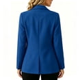 thumbnail image 4 of yeiolnoer Women's Blazers Business Casual Long Sleeve Shirts Button Front Suit Jacket with Pocket for Office(Blue,X-Large), 4 of 7