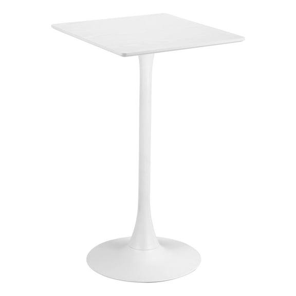 White Outdoor Bar Table, Tall Cocktail Table for Patio or Terrace Use