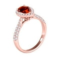 thumbnail image 3 of Aonejewelry 1.55 Ct. Ttw Diamond and Pear Shaped Garnet Ring in 10K Rose Gold, 3 of 4