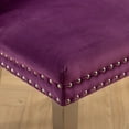 thumbnail image 4 of Set of 2 Velvet Dining Chairs with High Back and Tufted Upholstery, Nailhead Trim Solid Wood Legs Comfortable Kitchen Chairs for Living Room or Dining Room Purple, 4 of 8