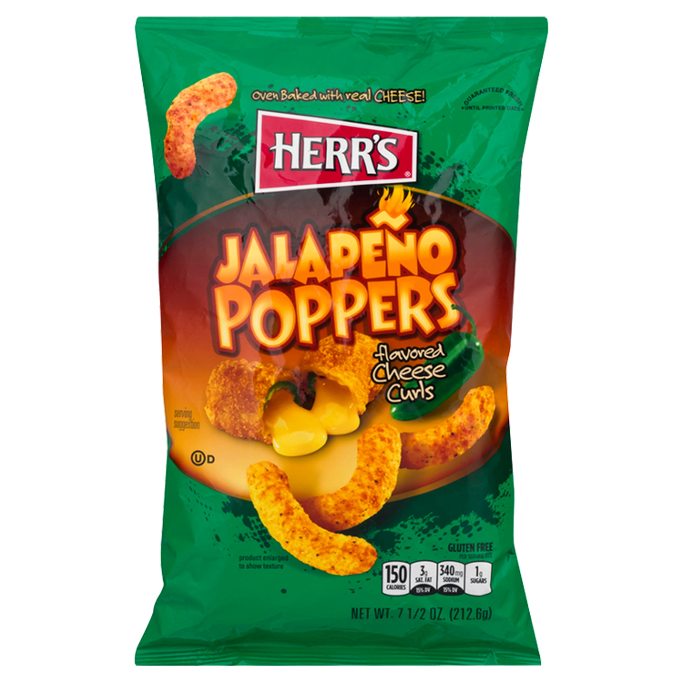 Herr's Jalapeño Poppers Flavored Cheese Curls, 7 1/2 oz