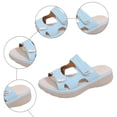 thumbnail image 6 of Pandaie Womens Fashion Orthotic Slides Plantar Fasciitis Arch Support Slip on Flat Sandals Ladies Soft Cushion Yoga Mat Slippers with Adjustable Straps Blue 9, 6 of 7
