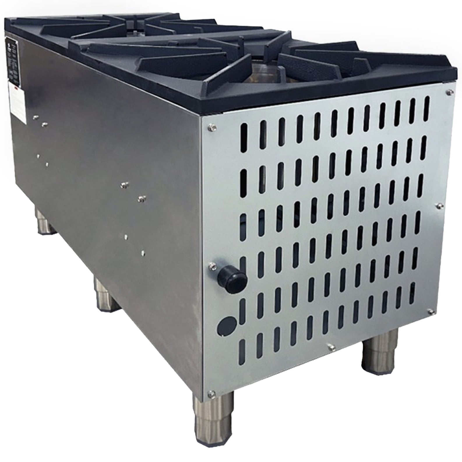 NSF Stock Pot Range 2 Burner – 240,000 BTU Commercial Jet Burner Dual Stock Pot Stove Heavy-Duty Stainless Steel