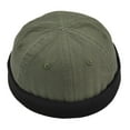 thumbnail image 2 of lionlar Hommes Femmes Biker Rétro Casquette Bordless Roulé Chapeau de Manchette Vert, 2 of 5