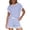 63#Blue, variant on 2 Piece Sets for Women Summer Outfits Cute Stripe T Shirts Shorts Matching Lounge Set Blue 2XL