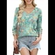 thumbnail image 1 of Blusas de 3/4 con Botones y Cuello en V para Mujer, Ropa Informal de Verano para Vacaciones de Playa, Ropa de Otoño 2025 Impresión Verde L, 1 of 7