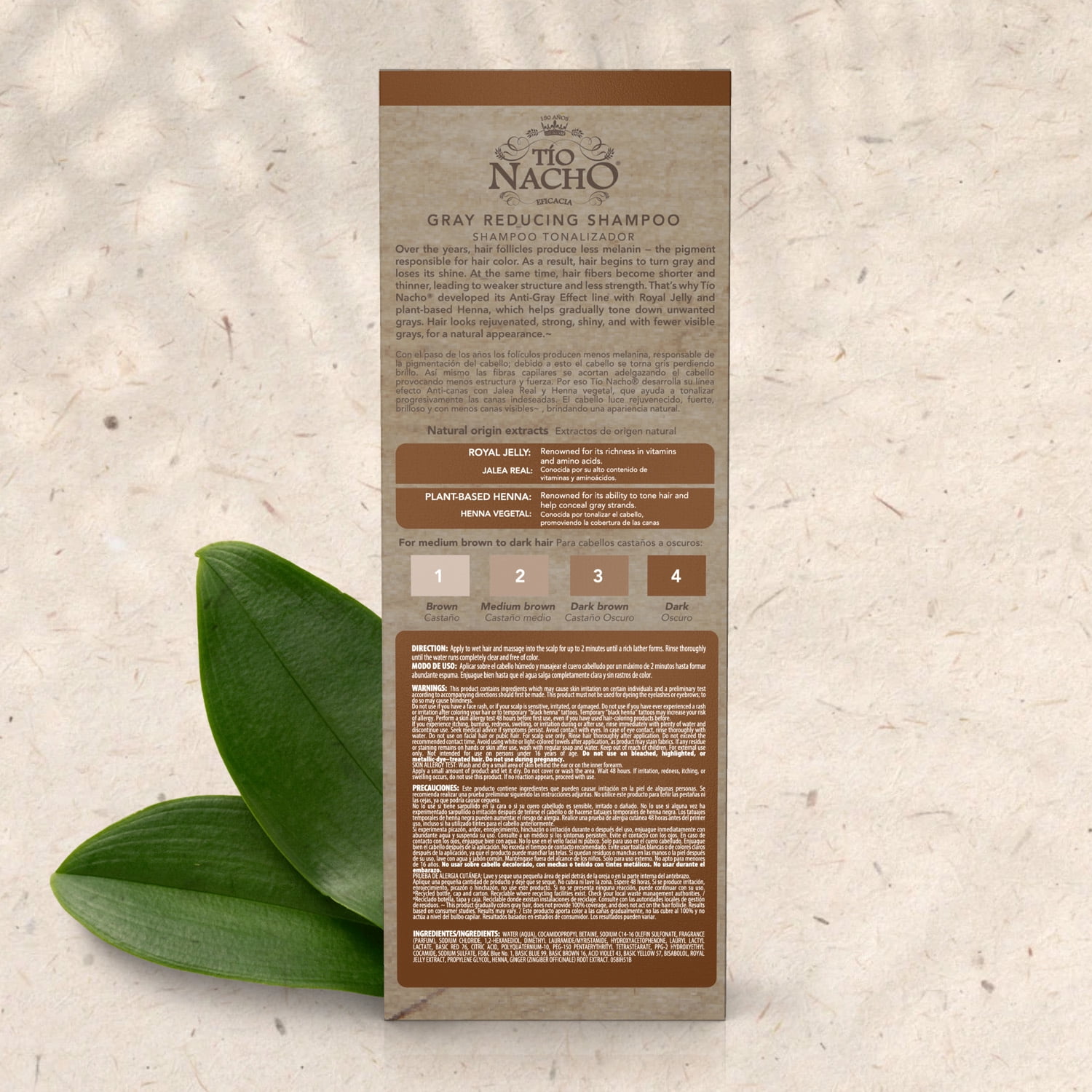 Tio Nacho Anti-Gray Shampoo with Henna & Royal Jelly, 14 fl oz (3 Pack)