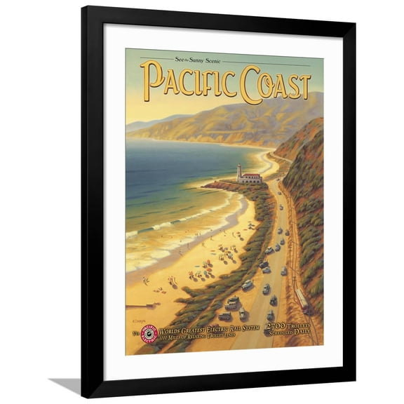 Art.com Pacific Coast Art Print by Kerne Erickson, Black Frame Wall Art, 32" x 40"