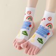thumbnail image 6 of 5 Pairs Womens Toe Socks Fruit Letter Slogan Bear Crew Socks Cute Sweet Fashion Cotton Five-toe Socks Cotton Socks, 6 of 7