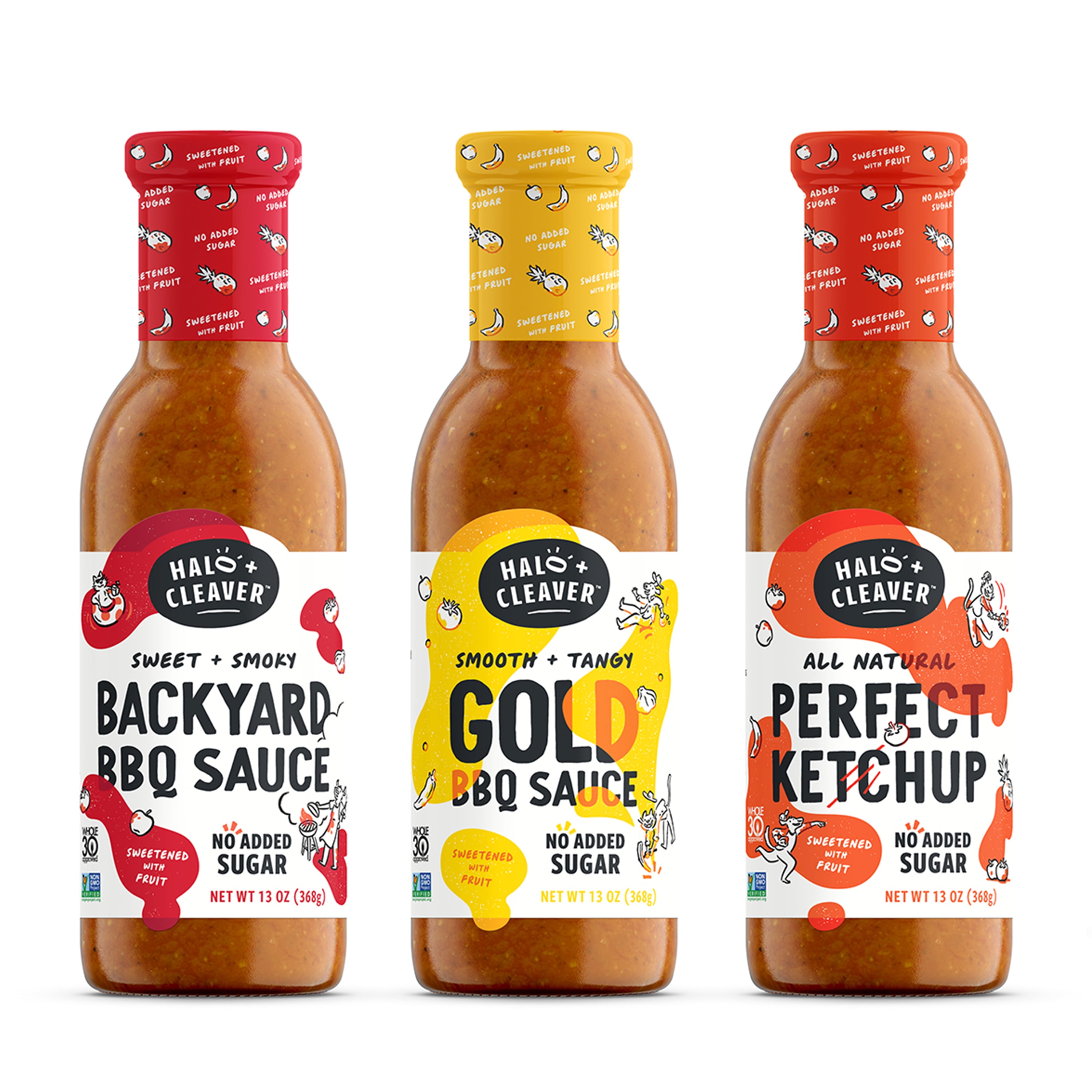 Keto BBQ Sauce and Keto Ketchup Variety Pack by Halo + Cleaver 13 fl