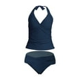 thumbnail image 5 of yueewhu Women's Two Piece Adjustable Straps Padded Tankini Bikini Set (Dark Blue, M), 5 of 5