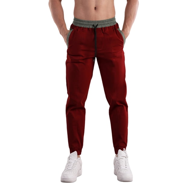 Pantalons Cargo pour Hommes Lanière Décontractée Pantalons Cargo Amples Grande Taille Pantalons de Sport de Plein Air Tendance Pantalons pour Hommes Rouge m