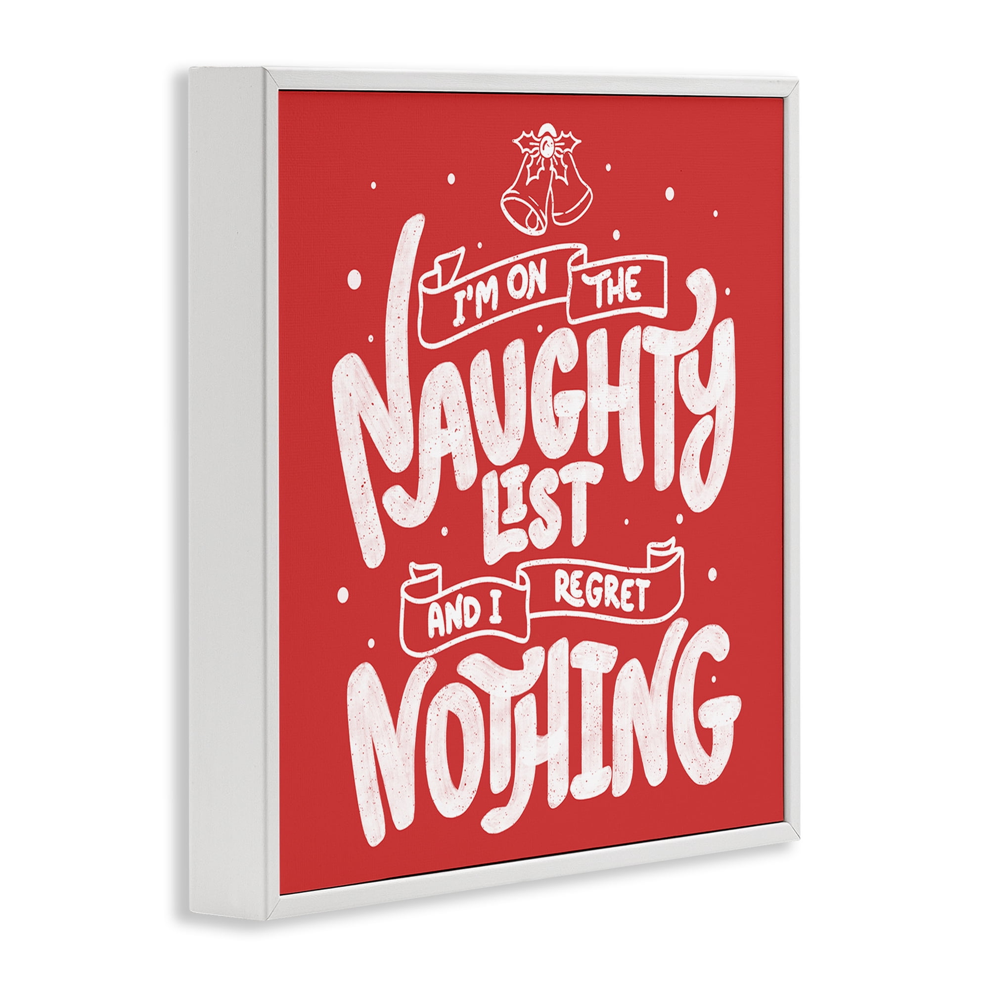 Stupell Industries Naughty List Regret Nothing White Framed Giclee Art, design by Tobe Fonseca