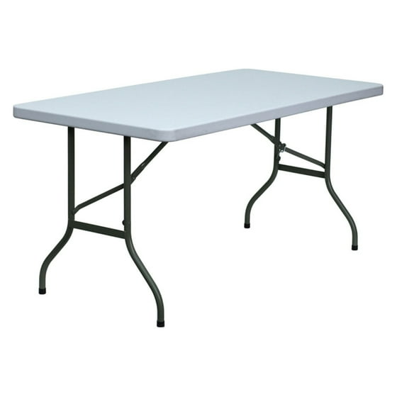 Flash Furniture 30''W x 72''L Granite White Plastic Folding Table