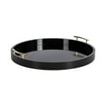 thumbnail image 5 of Kate And Laurel Lipton Modern Round Ottoman Tray, 22 Inch Diameter, Black and Gold, Decorative Circle Coffee Table Tray for Living Room Decor or Large Serving Tray, 5 of 9