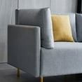 thumbnail image 6 of Love Seats Sofa, Mid Century Sectional Fabric Sofa, Modern Couch Upholstered Sofas with 2 Pillows, Comfortable Cushions, Metal Legs, High End Fabric Loveseat Sofa Couch for Small Spaces, Gray, Q16960, 6 of 9
