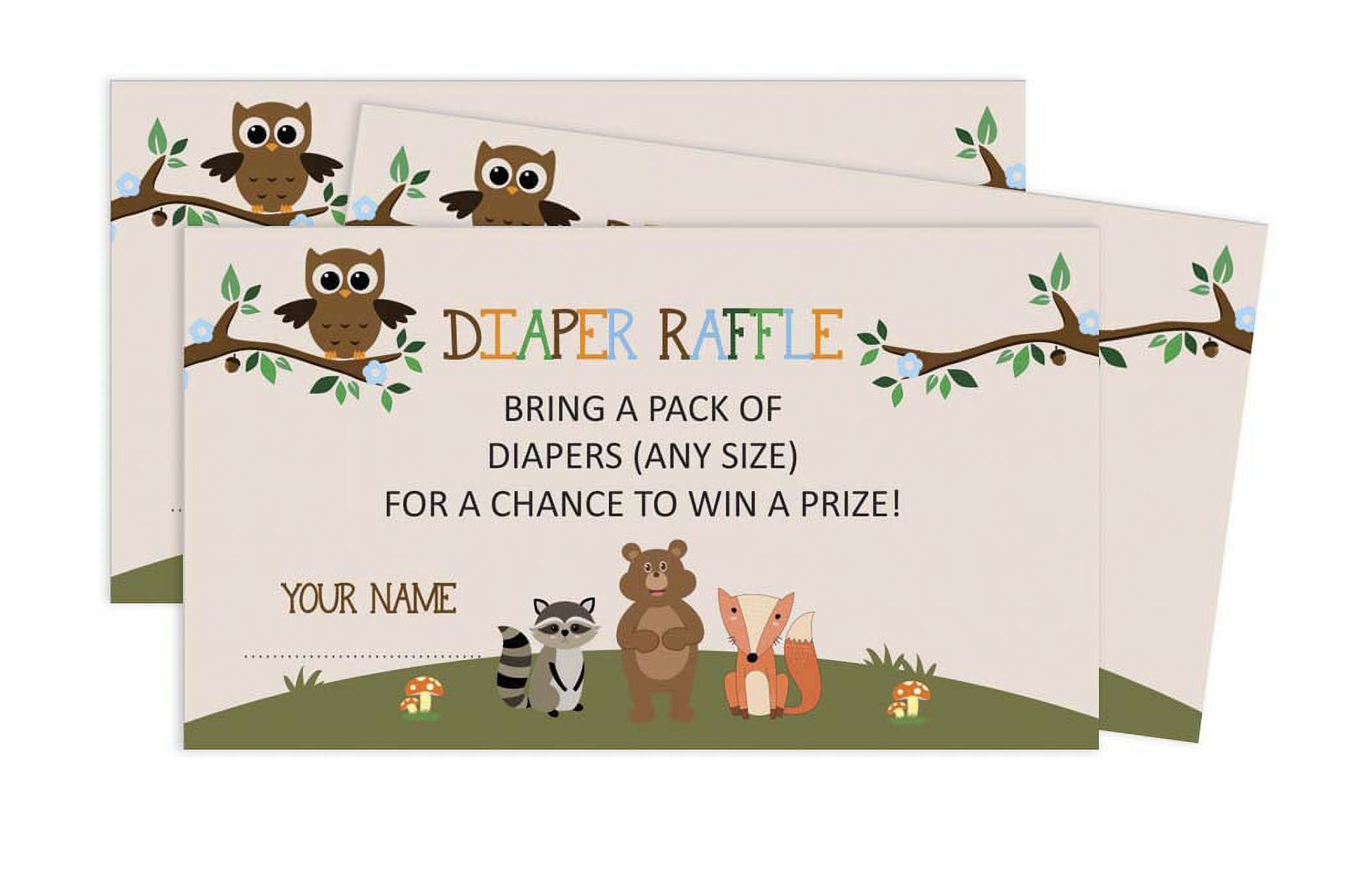 Inkdotpot 30Baby ShowerDiaper Raffle Ticket Lottery Insert Cards Supplies Games For Baby Shower Party Jungle Animals Bring A Pack Of Diapers To Win Favors Gifts And Prizes