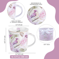thumbnail image 6 of STP GOODS Birds in Rose Garden Bone China Mug in Gift Box 10.14 fl oz (300 ml) Floral Mug Coffee and Tea Mug for Latte Cocoa Chocolate Porcelain Mug, White and Pink, 6 of 10